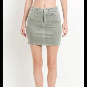 Green corduroy skirt